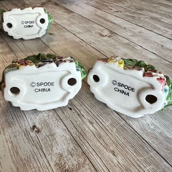 Rare SPODE Christmas Complements Napkin Rings Set of 4 Santa Christmas Tree Gift - Picture 7 of 15